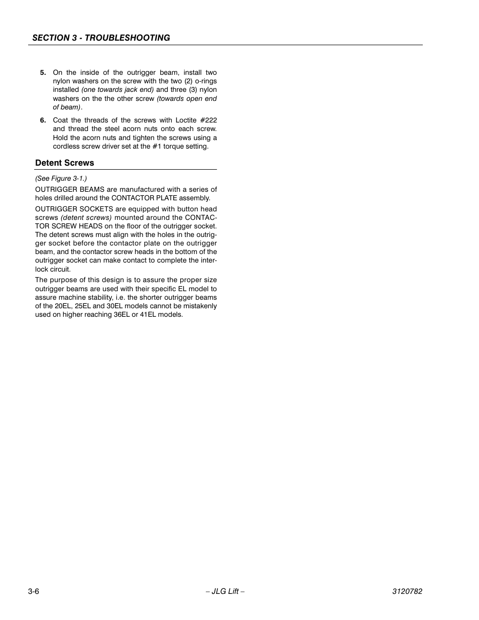 Detent screws, Detent screws -6 | JLG 41EL Service Manual User Manual | Page 56 / 64
