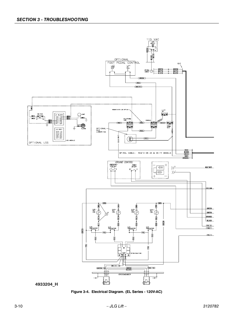 Electrical diagram. (el series - 120v-ac) -10 | JLG 41EL Service Manual User Manual | Page 60 / 64