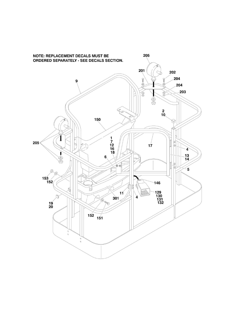 Figure 4-1. platform installations (front entry) | JLG M600 ANSI Parts Manual User Manual | Page 130 / 260
