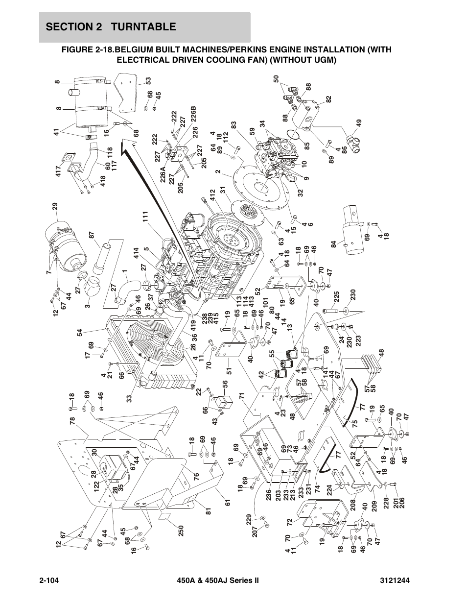 Electrical driven cooling fan) (without ugm) -104 | JLG 450A_AJ Series II Parts Manual User Manual | Page 152 / 440
