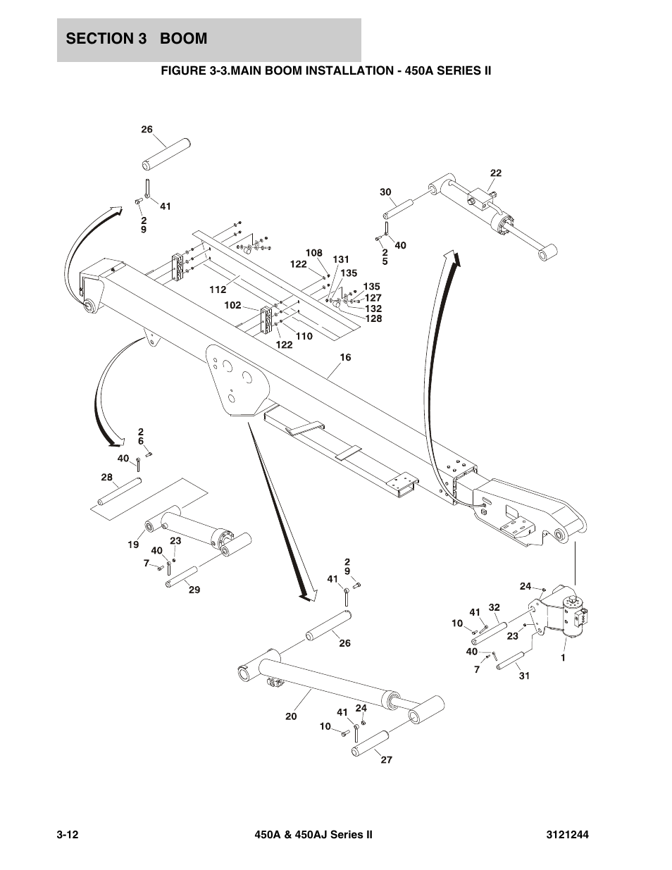 Main boom installation - 450a series ii -12 | JLG 450A_AJ Series II Parts Manual User Manual | Page 238 / 440