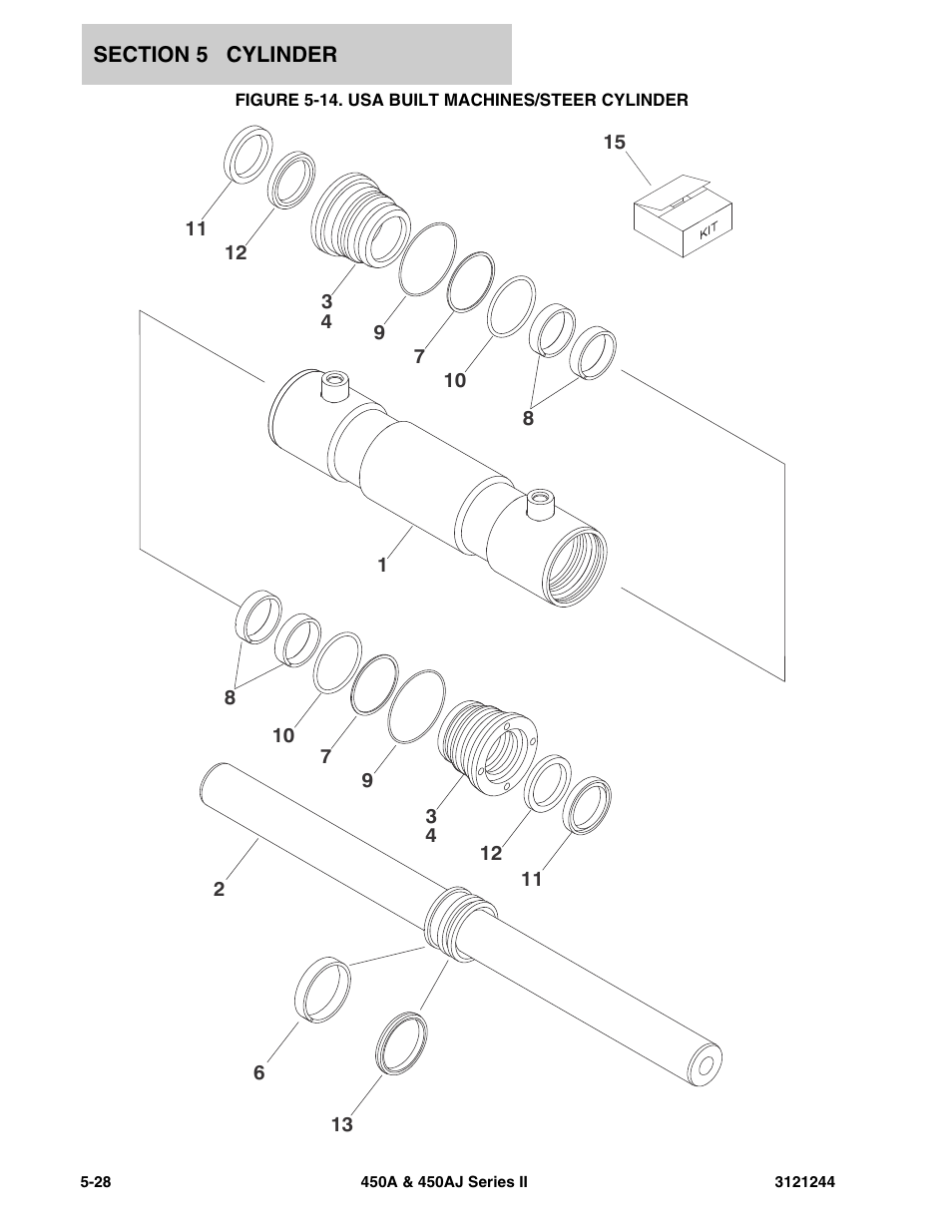 Figure 5-14. usa built machines/steer cylinder | JLG 450A_AJ Series II Parts Manual User Manual | Page 314 / 440