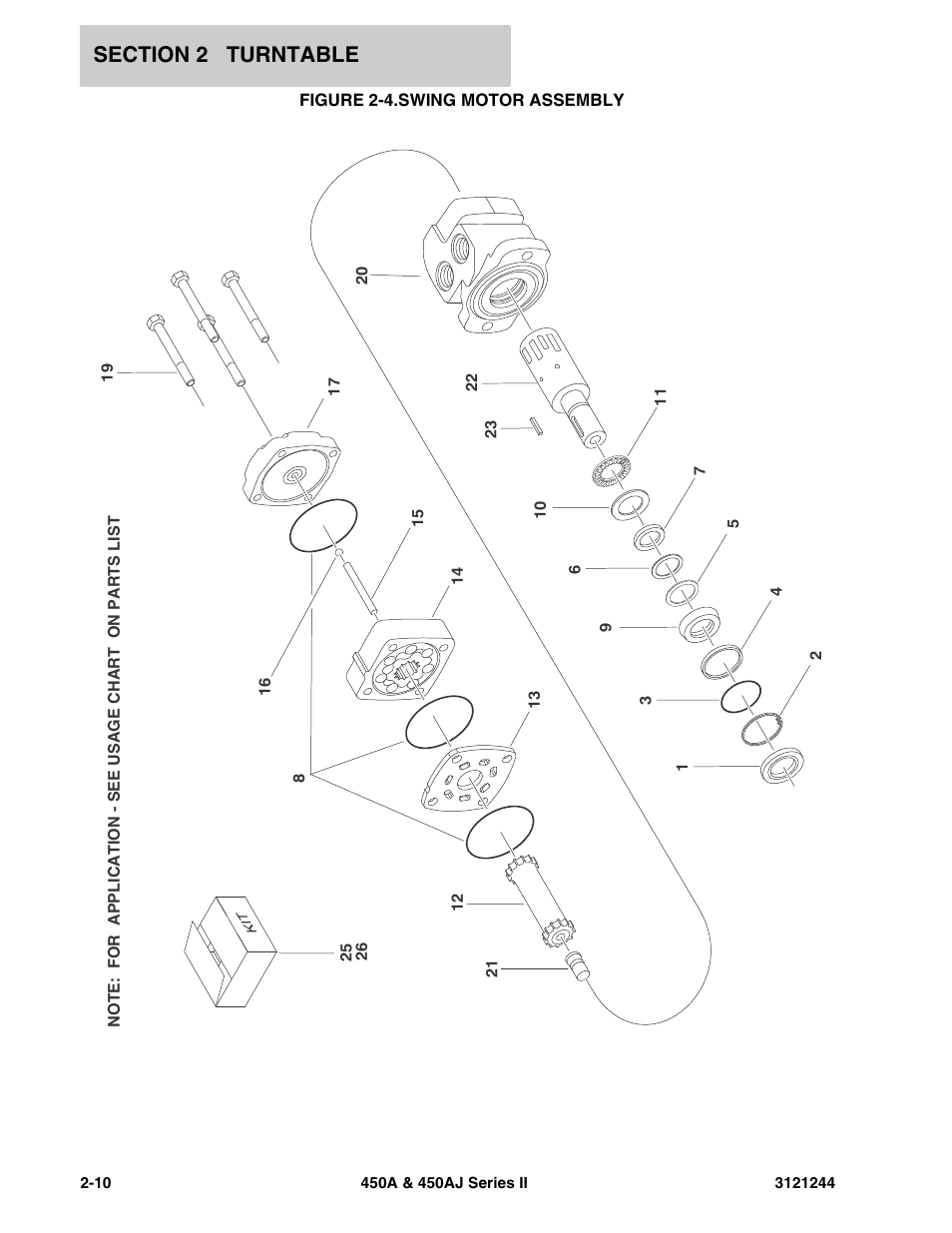 Figure 2-4. swing motor assembly, Swing motor assembly -10 | JLG 450A_AJ Series II Parts Manual User Manual | Page 58 / 440