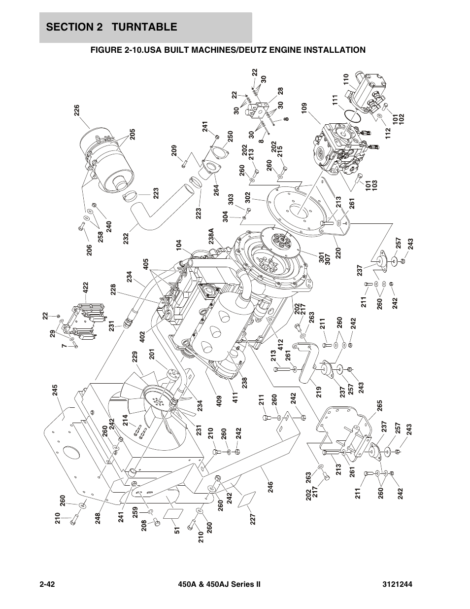 Usa built machines/deutz engine installation -42 | JLG 450A_AJ Series II Parts Manual User Manual | Page 90 / 440