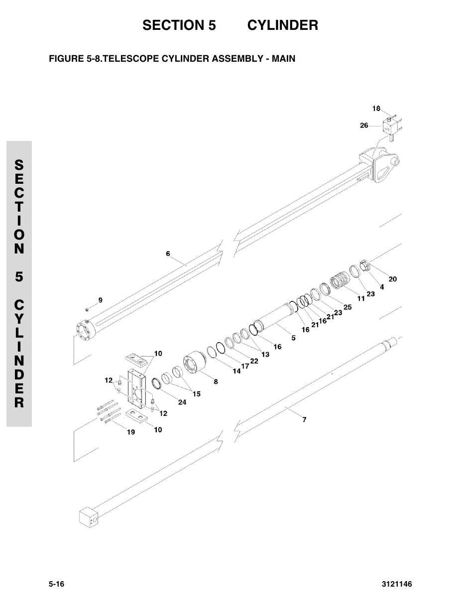 Figure 5-8. telescope cylinder assembly - main | JLG 740AJ Parts Manual User Manual | Page 128 / 166