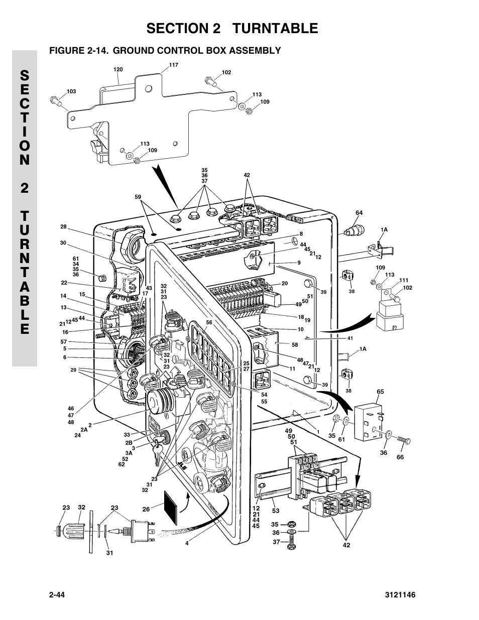 Figure 2-14. ground control box assembly | JLG 740AJ Parts Manual User Manual | Page 68 / 166