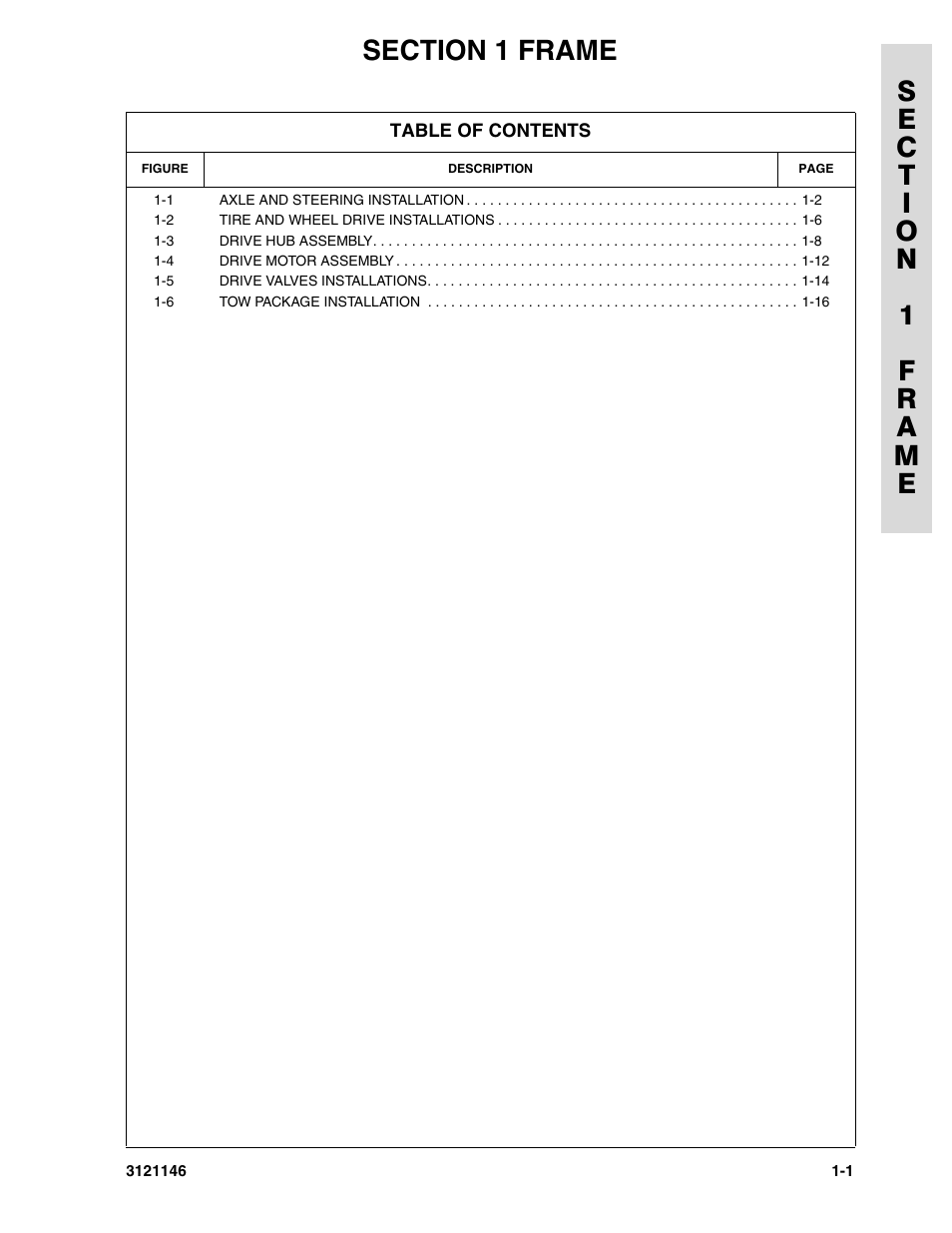 Section 1 frame | JLG 740AJ Parts Manual User Manual | Page 7 / 166