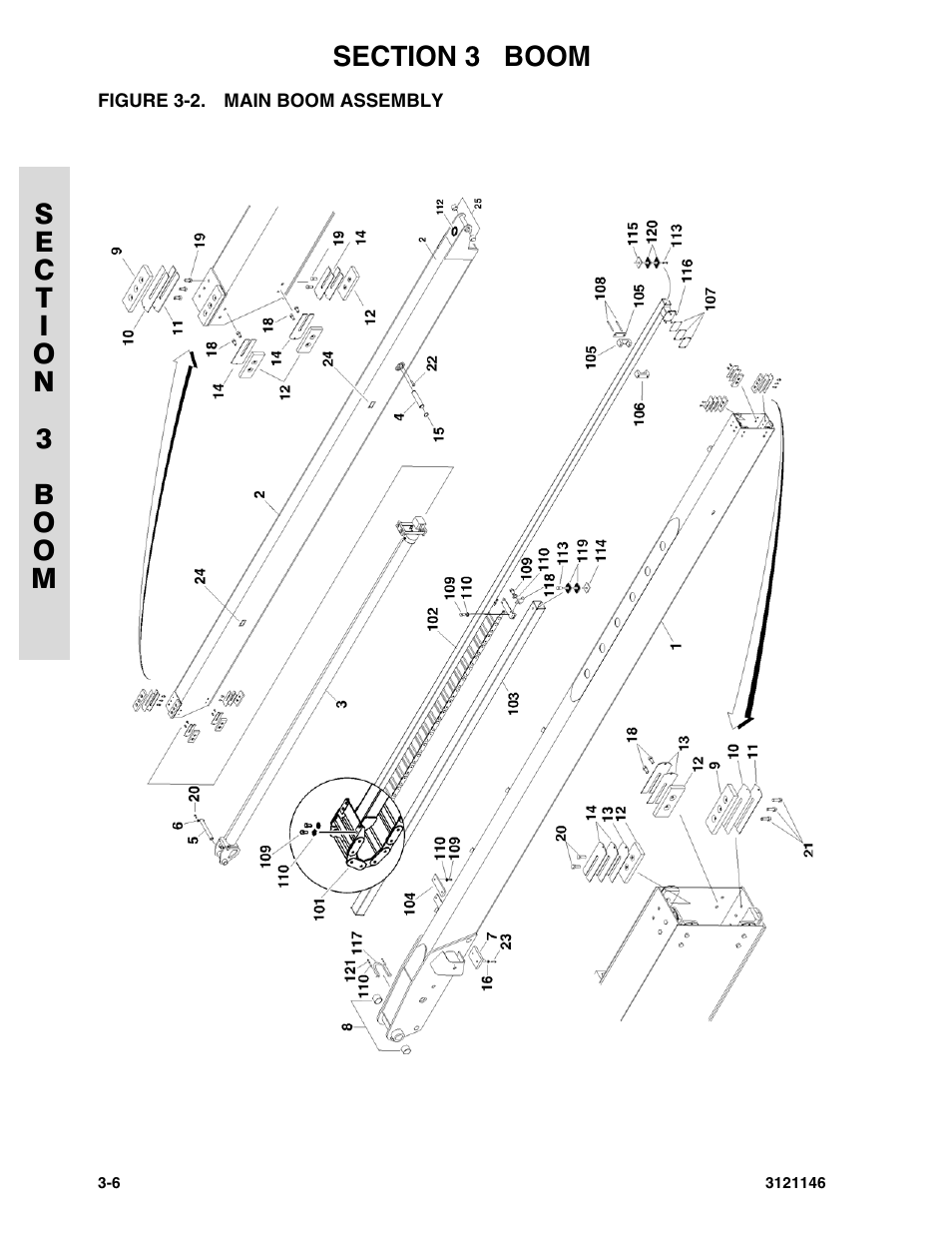 Figure 3-2. main boom assembly | JLG 740AJ Parts Manual User Manual | Page 86 / 166