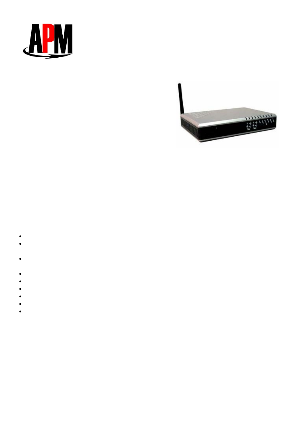 APM Wi-Fi VoIP Gateway AVG-3512 User Manual | 5 pages