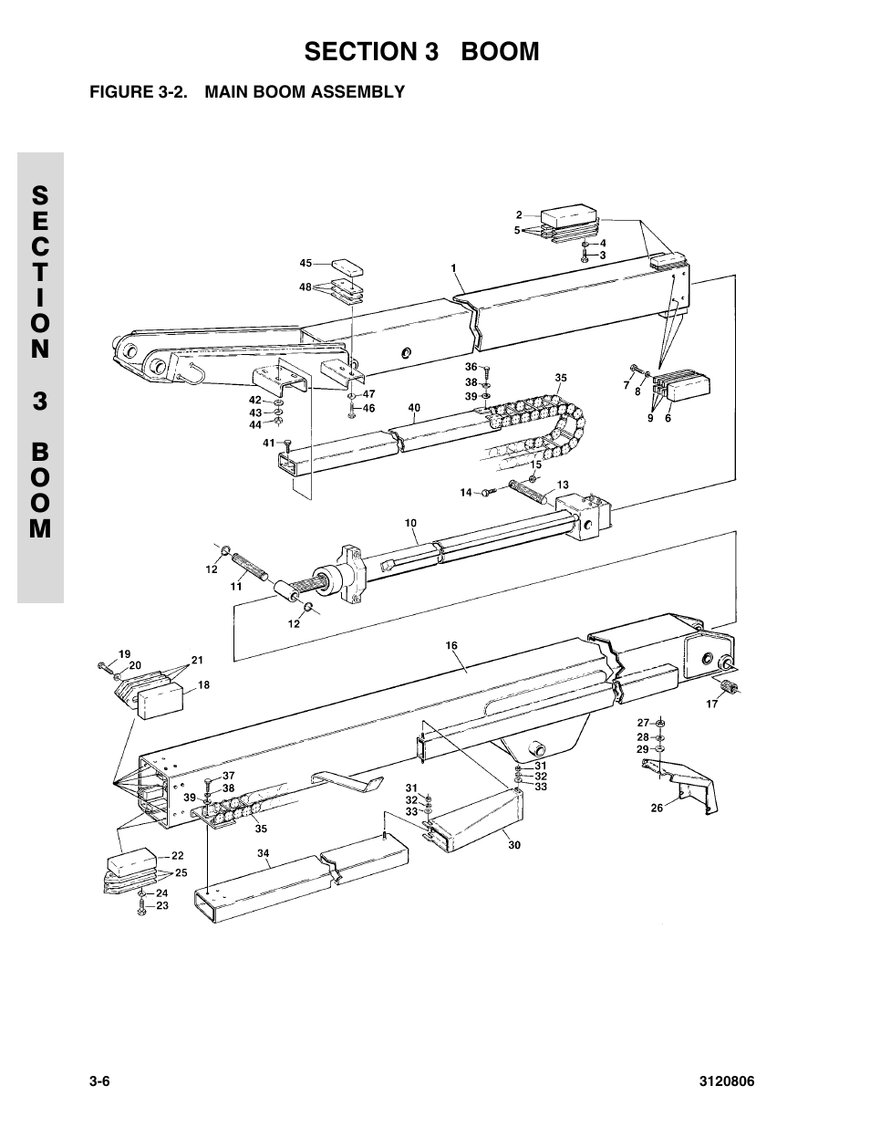 Figure 3-2. main boom assembly | JLG 60HA Parts Manual User Manual | Page 172 / 306