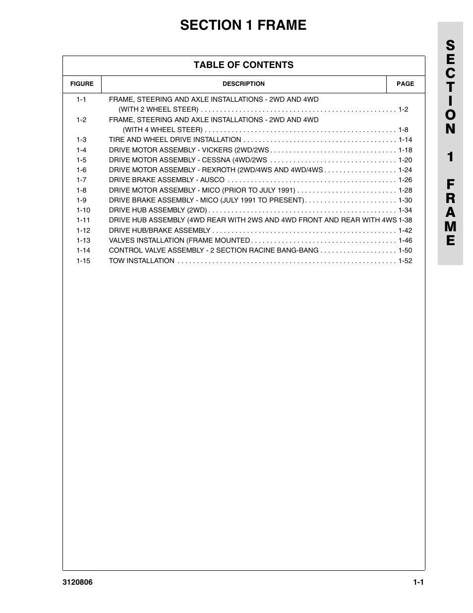 Section 1 frame, Section 1 - frame -1 | JLG 60HA Parts Manual User Manual | Page 9 / 306