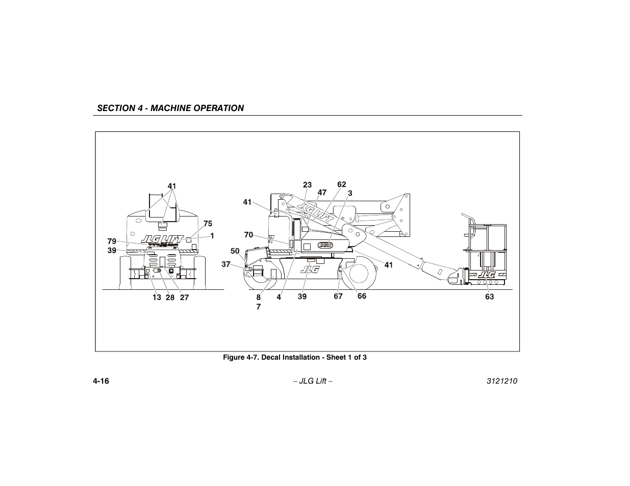 Decal installation - sheet 1 of 3 -16 | JLG M450 Operator Manual User Manual | Page 62 / 116