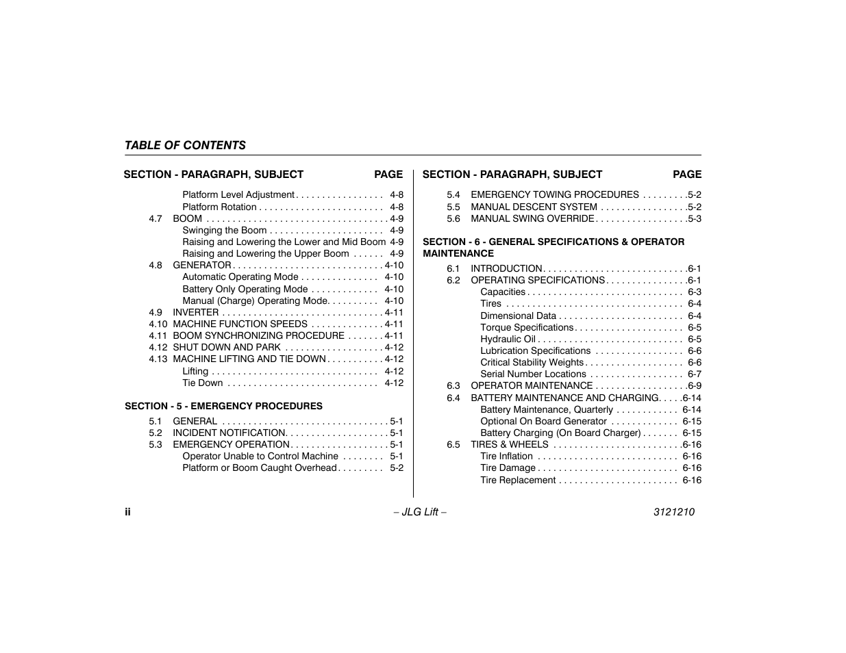 JLG M450 Operator Manual User Manual | Page 8 / 116