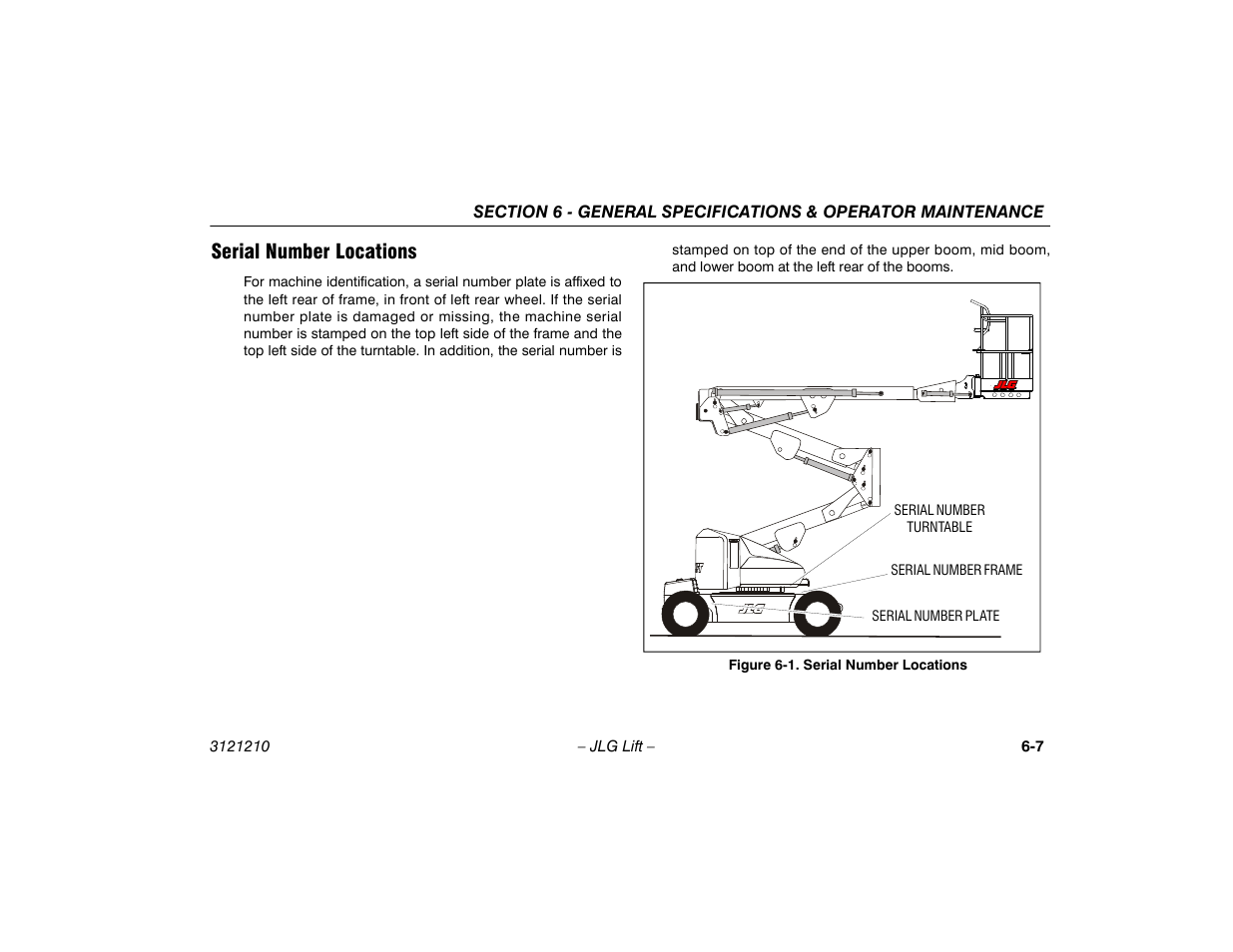 Serial number locations, Serial number locations -7 | JLG M450 Operator Manual User Manual | Page 97 / 116