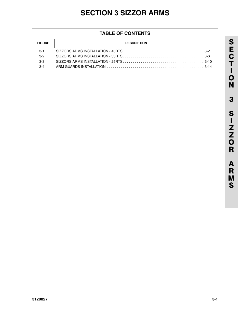 Section 3 sizzor arms, Section 3 - sizzor arms -1 | JLG 40RTS Parts Manual User Manual | Page 113 / 214