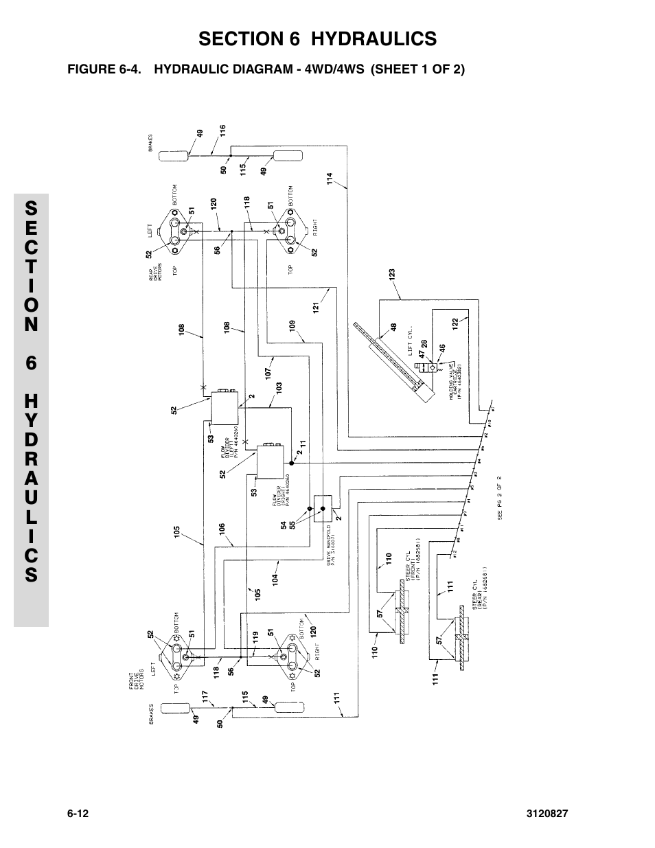 Figure 6-4. hydraulic diagram - 4wd/4ws | JLG 40RTS Parts Manual User Manual | Page 180 / 214