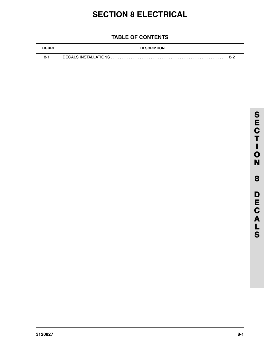 Section 8 electrical, Section 8 - electrical -1 | JLG 40RTS Parts Manual User Manual | Page 203 / 214