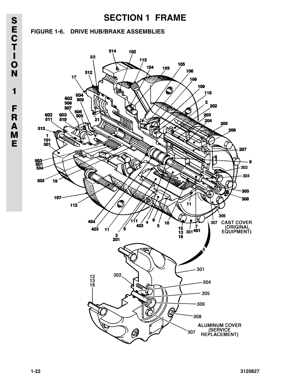 Figure 1-6. drive hub/brake assemblies | JLG 40RTS Parts Manual User Manual | Page 28 / 214