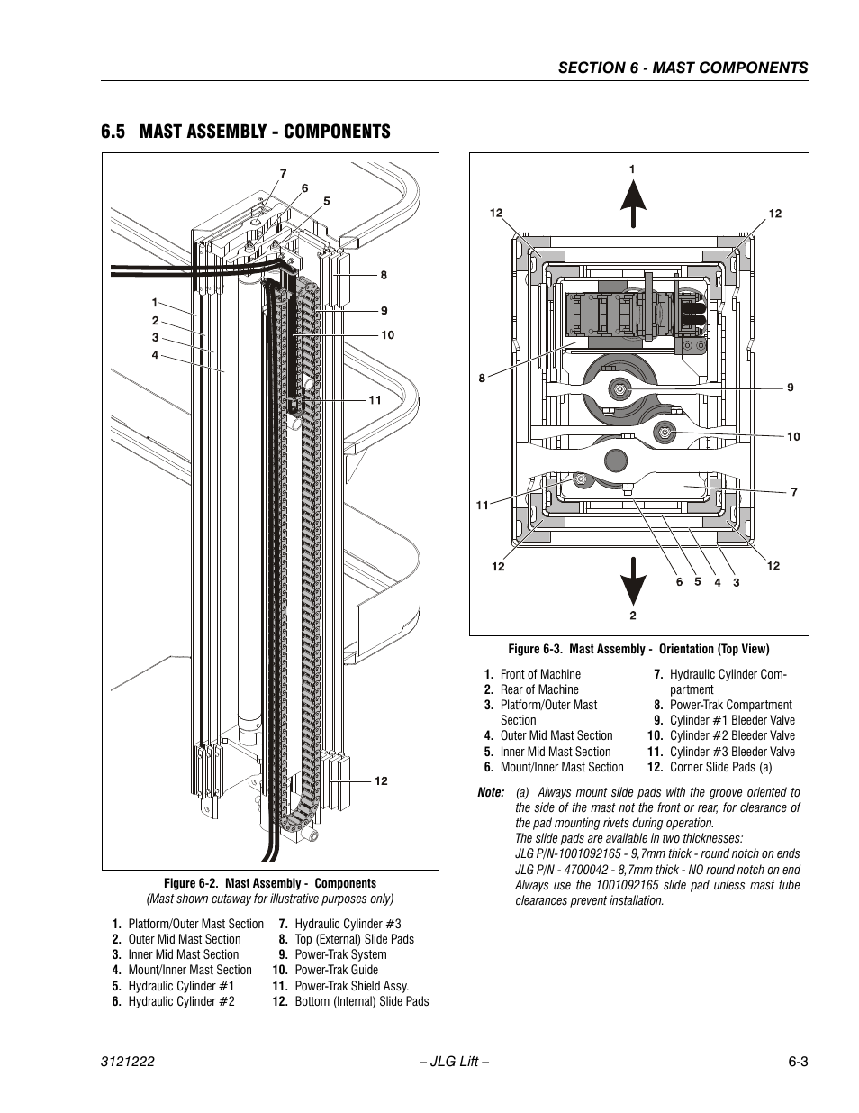 5 mast assembly - components, 5 mast assembly - components -3, Mast assembly - components -3 | Mast assembly - orientation (top view) -3 | JLG 1230ES Service Manual User Manual | Page 103 / 198