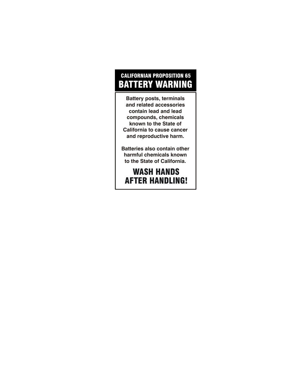 Battery warning, Wash hands after handling | JLG 1230ES Service Manual User Manual | Page 197 / 198