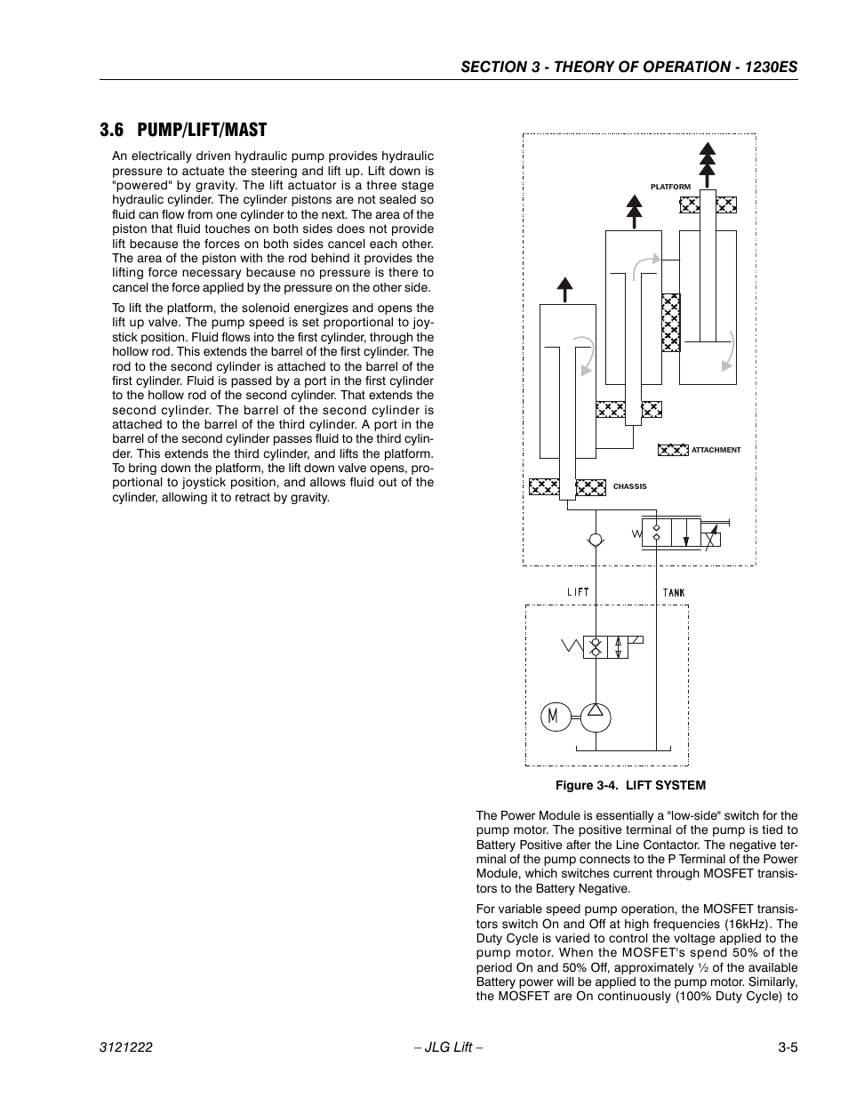 6 pump/lift/mast, 6 pump/lift/mast -5, Lift system -5 | JLG 1230ES Service Manual User Manual | Page 35 / 198