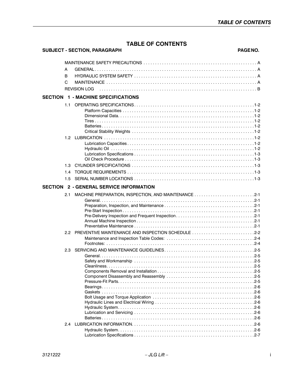 JLG 1230ES Service Manual User Manual | Page 5 / 198
