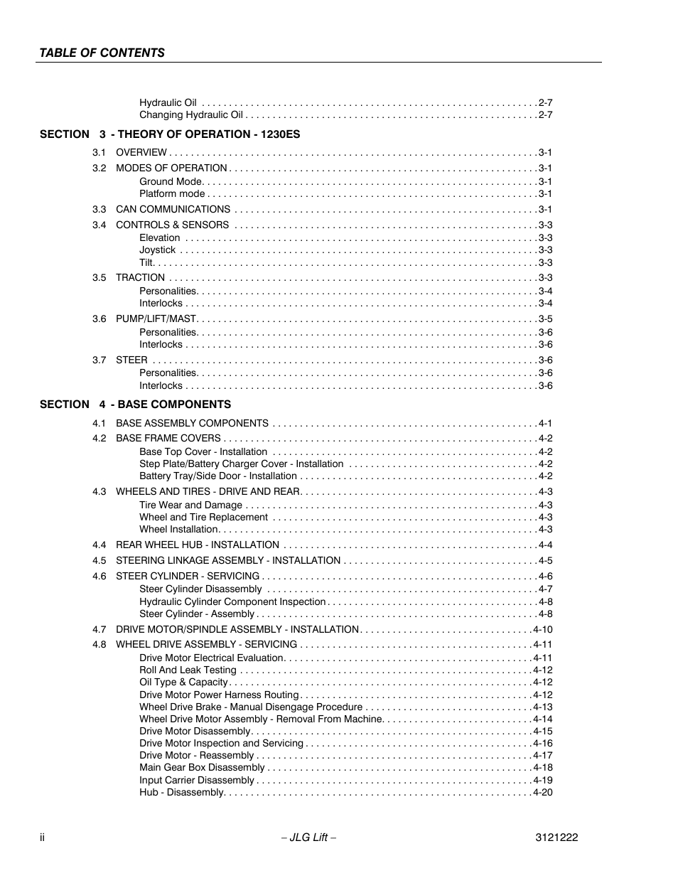 JLG 1230ES Service Manual User Manual | Page 6 / 198