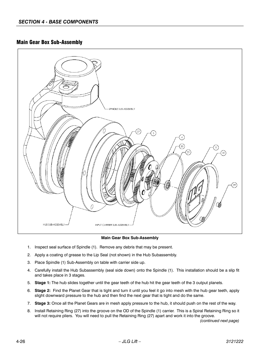 Main gear box sub-assembly, Main gear box sub-assembly -26 | JLG 1230ES Service Manual User Manual | Page 62 / 198