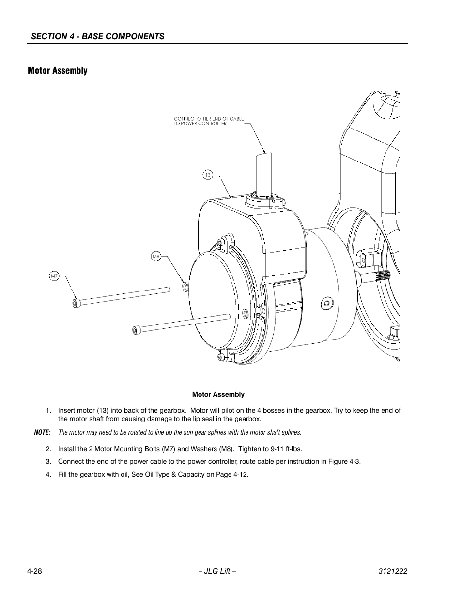 Motor assembly, Motor assembly -28 | JLG 1230ES Service Manual User Manual | Page 64 / 198