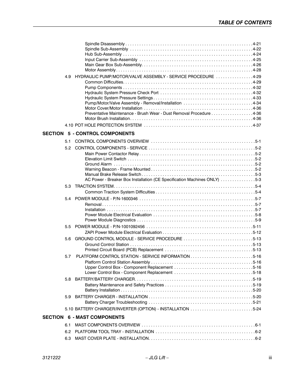 JLG 1230ES Service Manual User Manual | Page 7 / 198