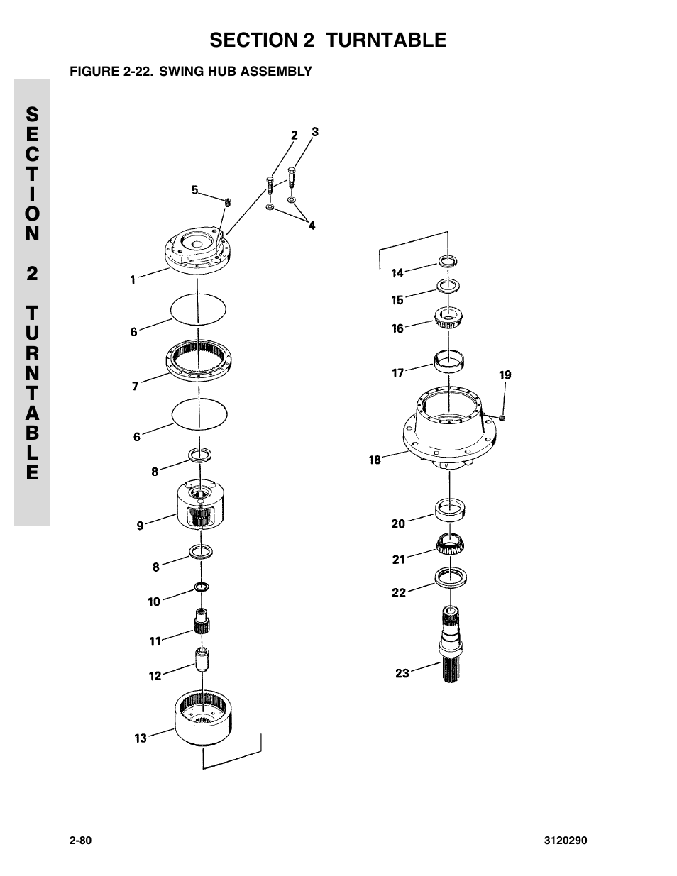 Figure 2-22. swing hub assembly | JLG 70H Parts Manual User Manual | Page 158 / 478