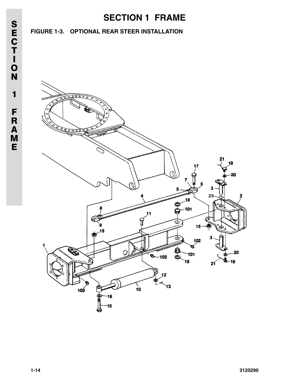 Figure 1-3. optional rear steer installation | JLG 70H Parts Manual User Manual | Page 22 / 478