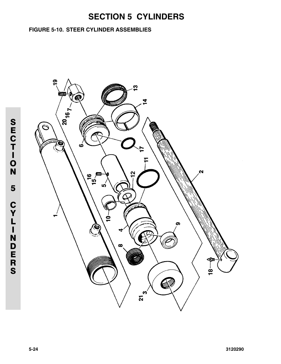 Figure 5-10. steer cylinder assemblies | JLG 70H Parts Manual User Manual | Page 370 / 478