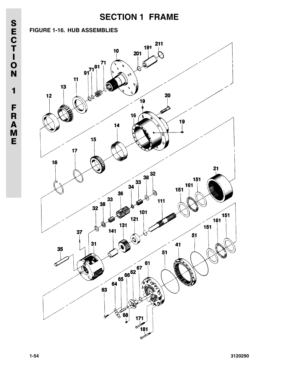 Figure 1-16. hub assemblies | JLG 70H Parts Manual User Manual | Page 62 / 478