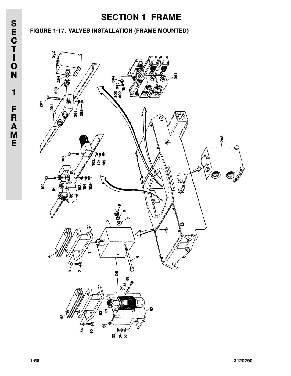 Figure 1-17. valves installation (frame mounted) | JLG 70H Parts Manual User Manual | Page 66 / 478