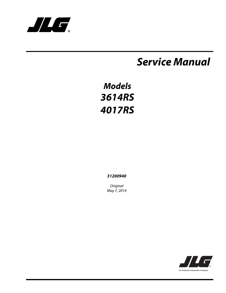 JLG 4017RS Service Manual User Manual | 204 pages
