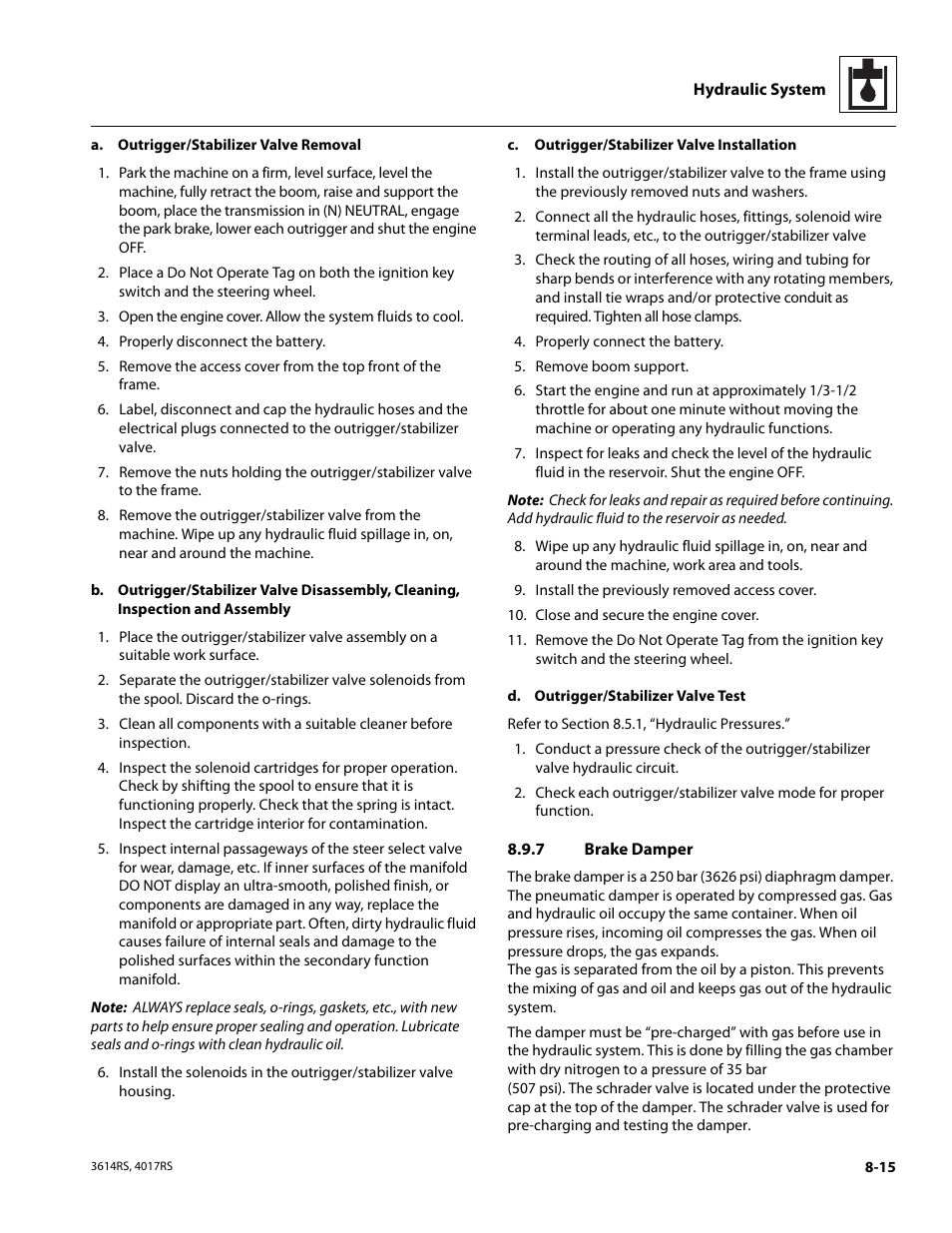 7 brake damper, Brake damper | JLG 4017RS Service Manual User Manual | Page 145 / 204