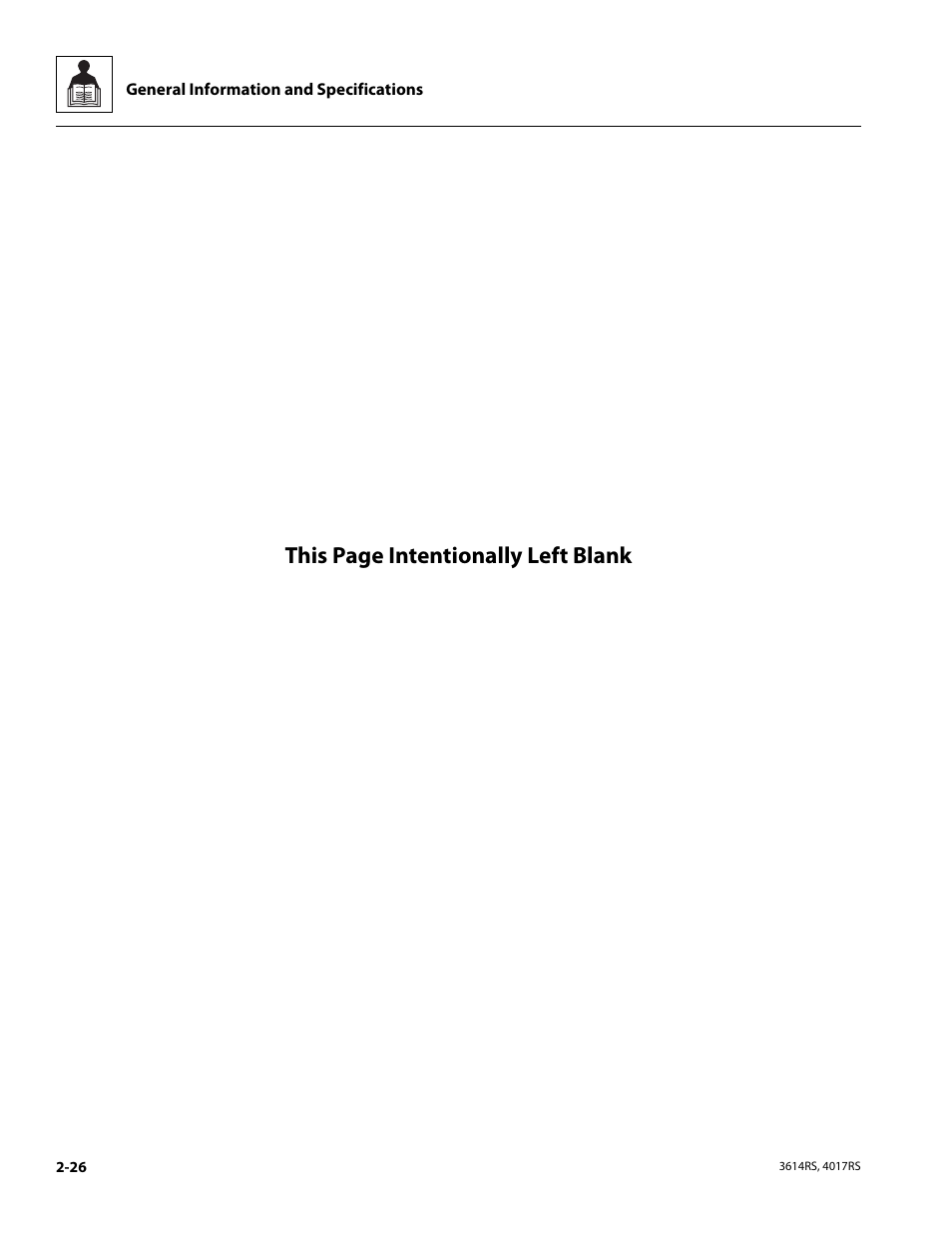 This page intentionally left blank | JLG 4017RS Service Manual User Manual | Page 40 / 204