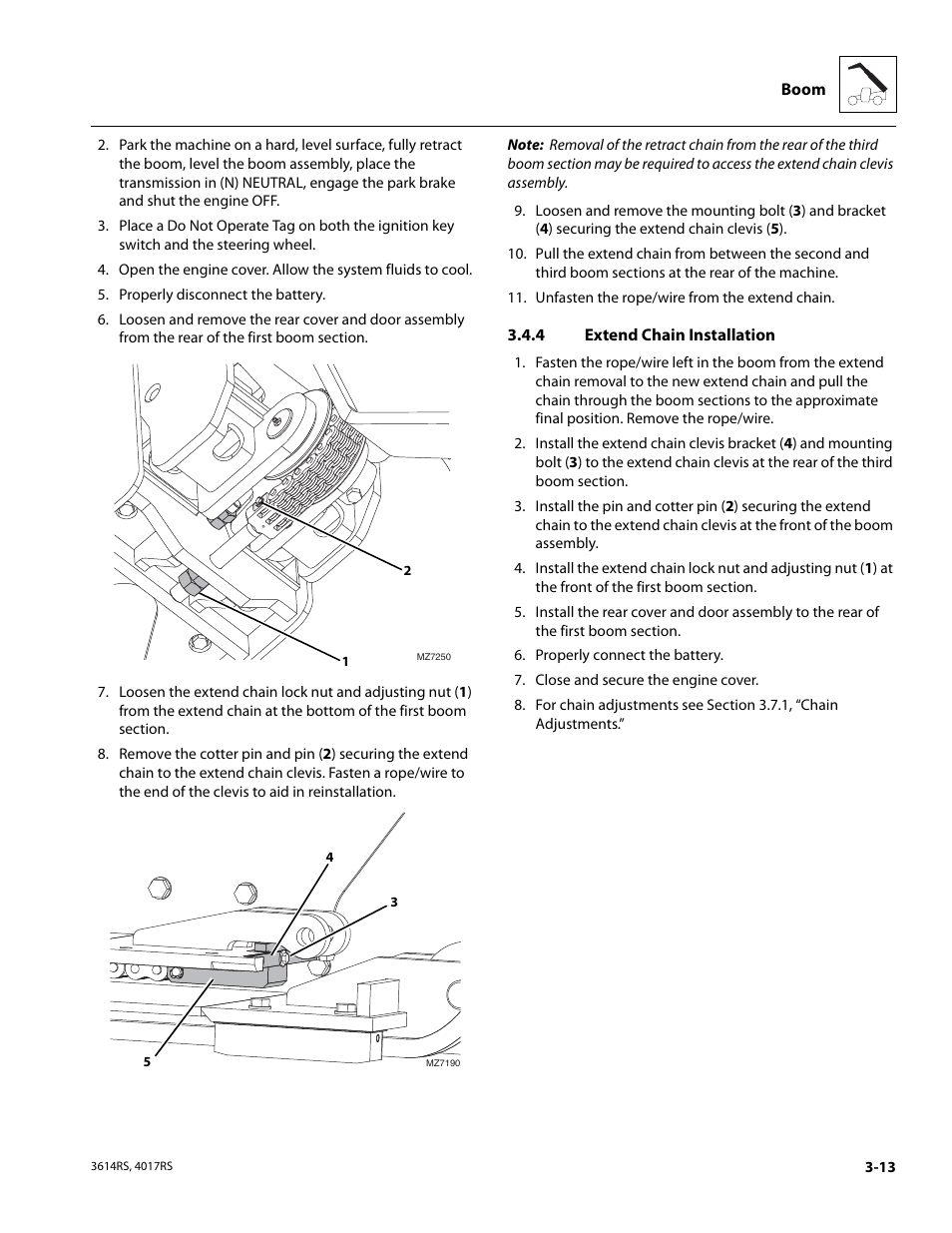 4 extend chain installation, Extend chain installation | JLG 4017RS Service Manual User Manual | Page 53 / 204