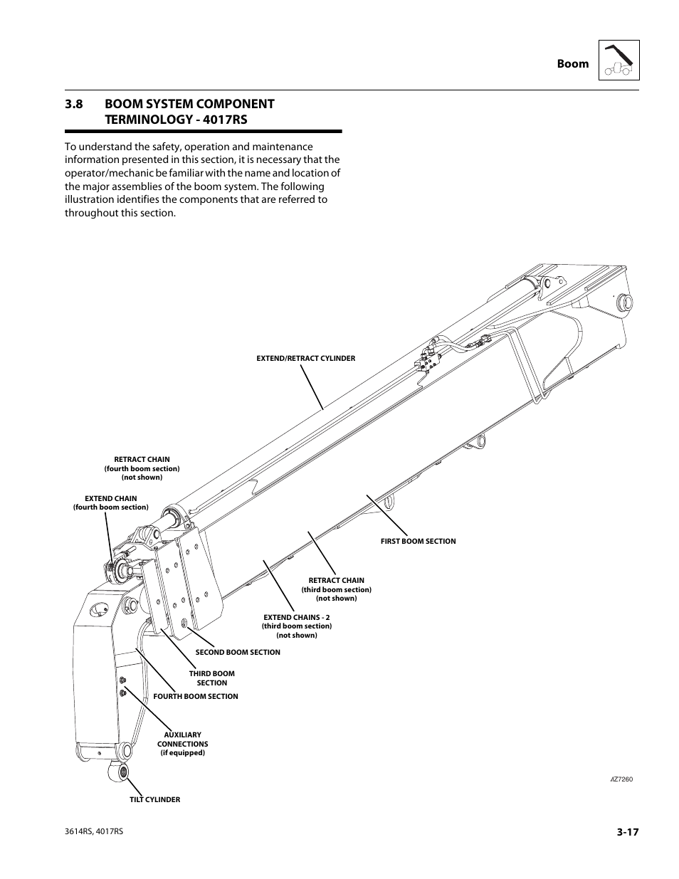 8 boom system component terminology - 4017rs, Boom system component terminology - 4017rs, Boom | JLG 4017RS Service Manual User Manual | Page 57 / 204