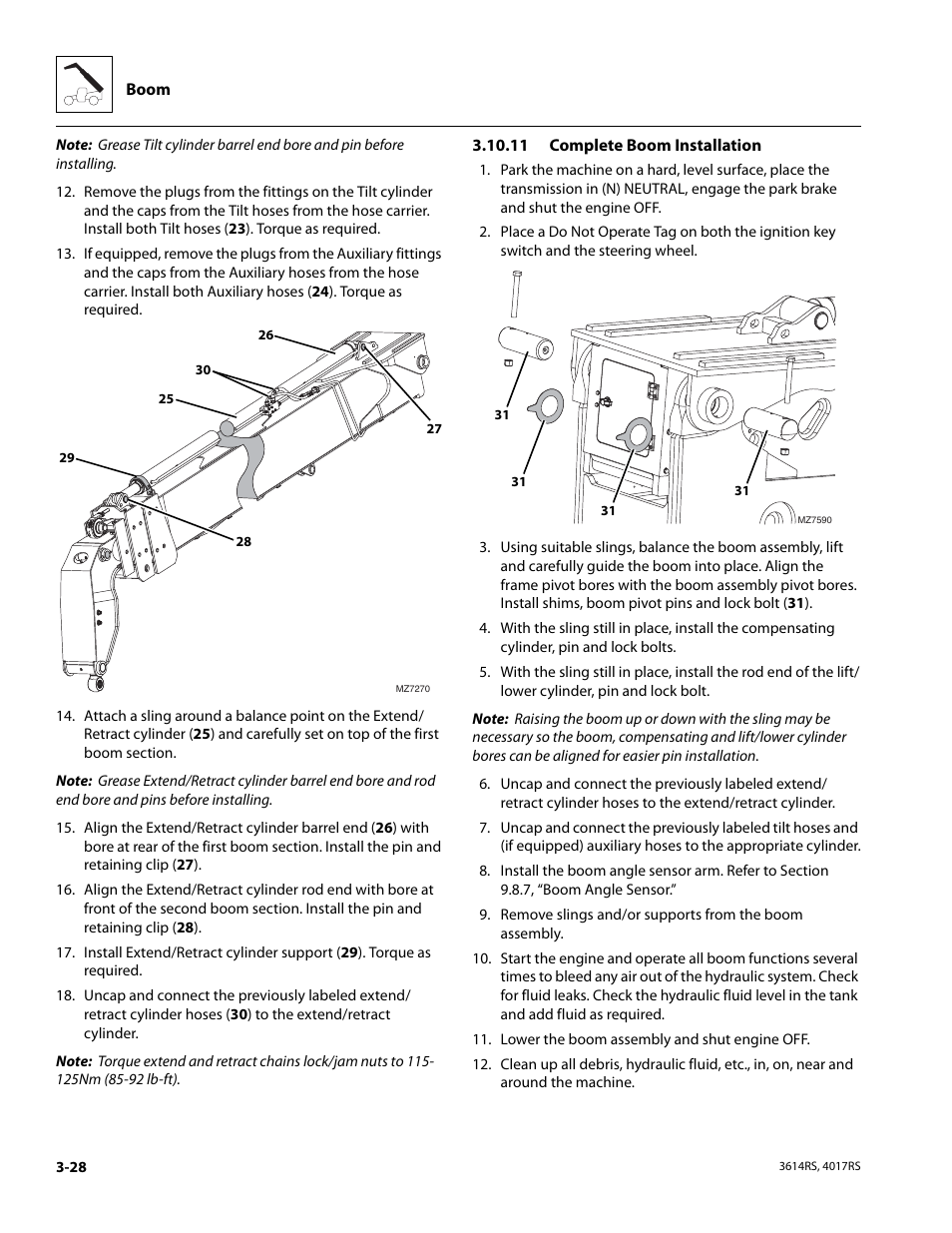 11 complete boom installation, Complete boom installation -28 | JLG 4017RS Service Manual User Manual | Page 68 / 204