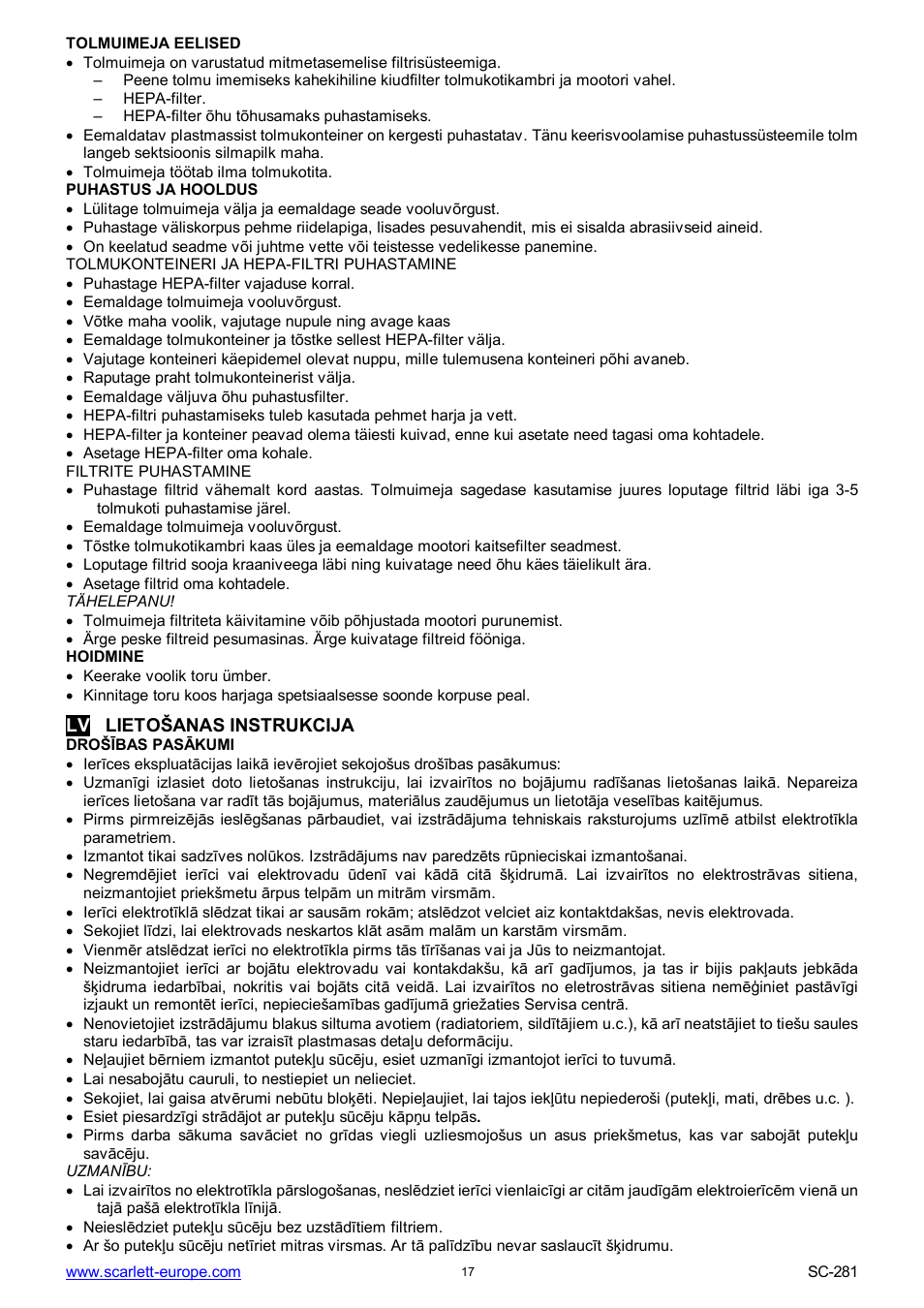 Scarlett SC-281 User Manual | Page 17 / 26