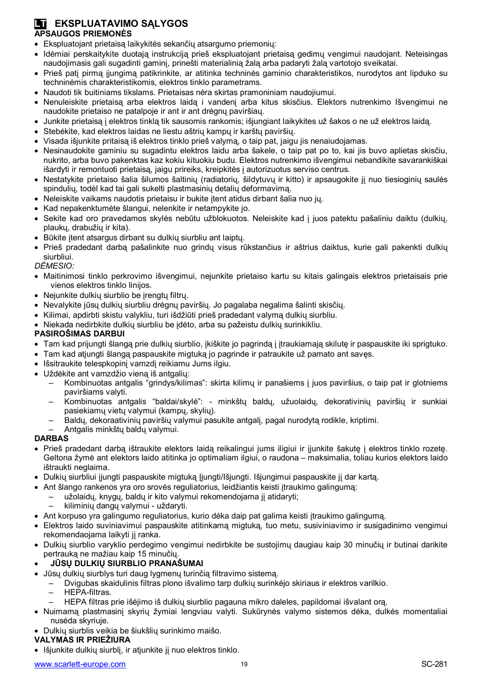 Scarlett SC-281 User Manual | Page 19 / 26