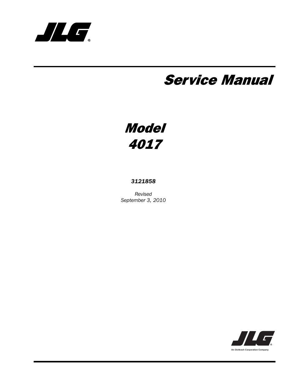 JLG 4017 Service Manual User Manual | 152 pages