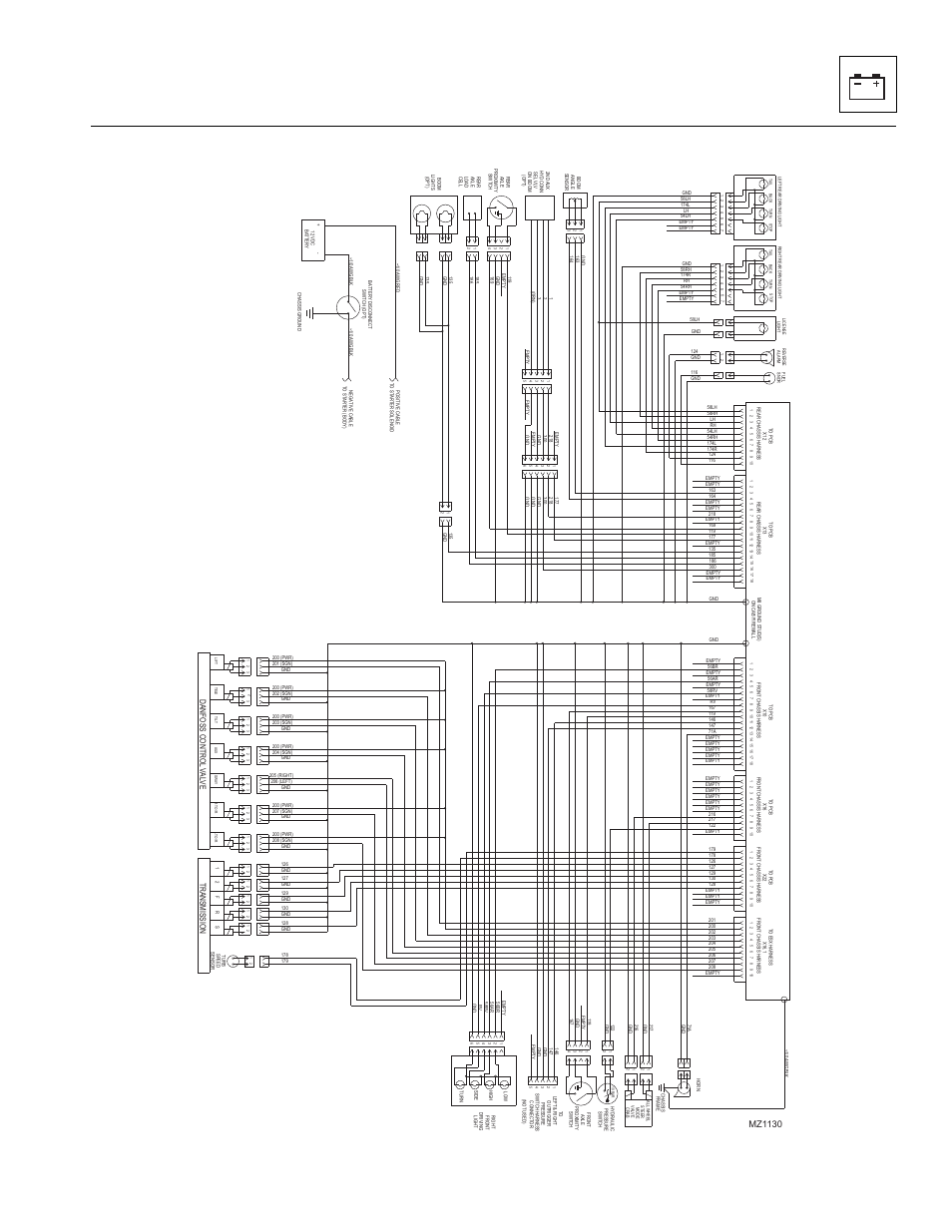 Front & rear chassis harness electrical schematic, Mz1130 | JLG 4017 Service Manual User Manual | Page 131 / 152