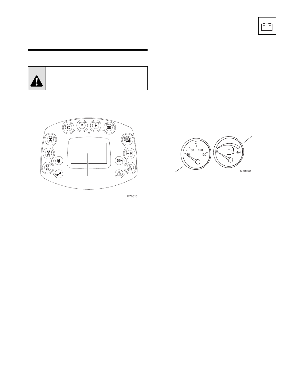 12 display monitor and gauges, 1 digital display "main screen, 2 analog gauges | Display monitor and gauges, Digital display "main screen, Analog gauges, Caution | JLG 4017 Service Manual User Manual | Page 147 / 152