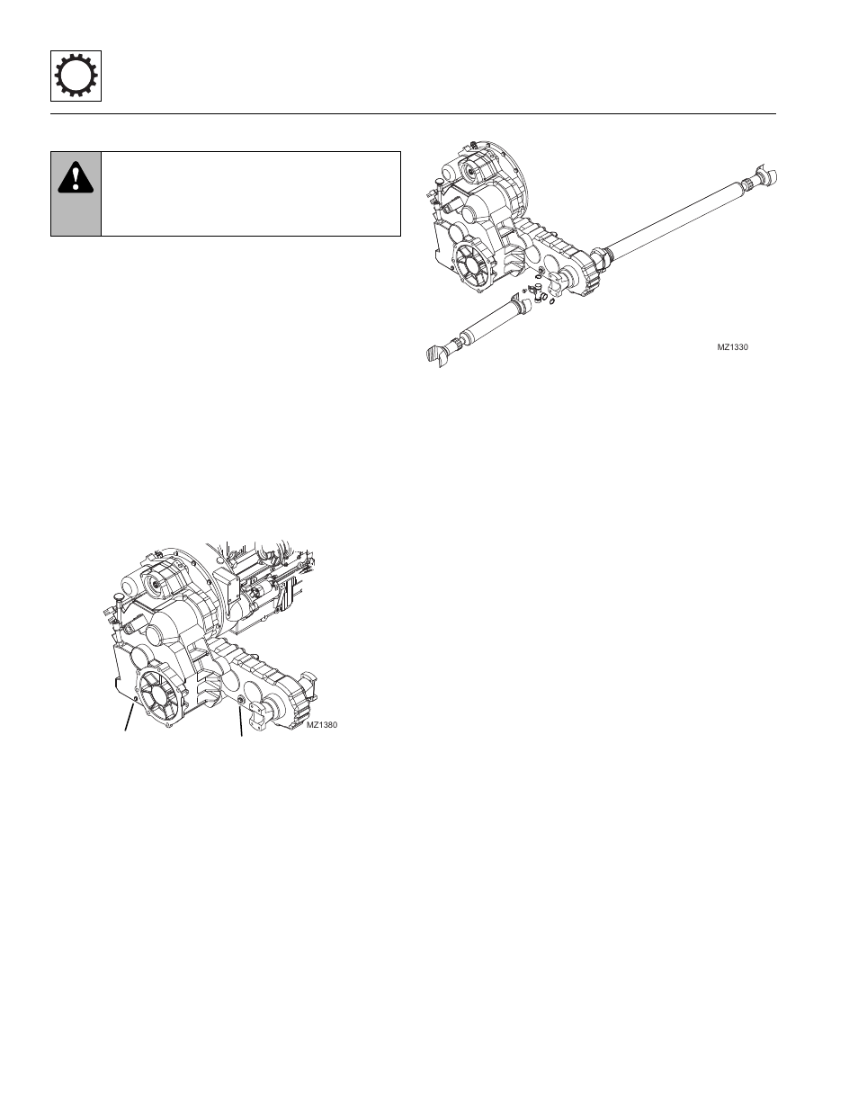 1 transmission removal, Transmission removal, Warning | JLG 4017 Service Manual User Manual | Page 80 / 152