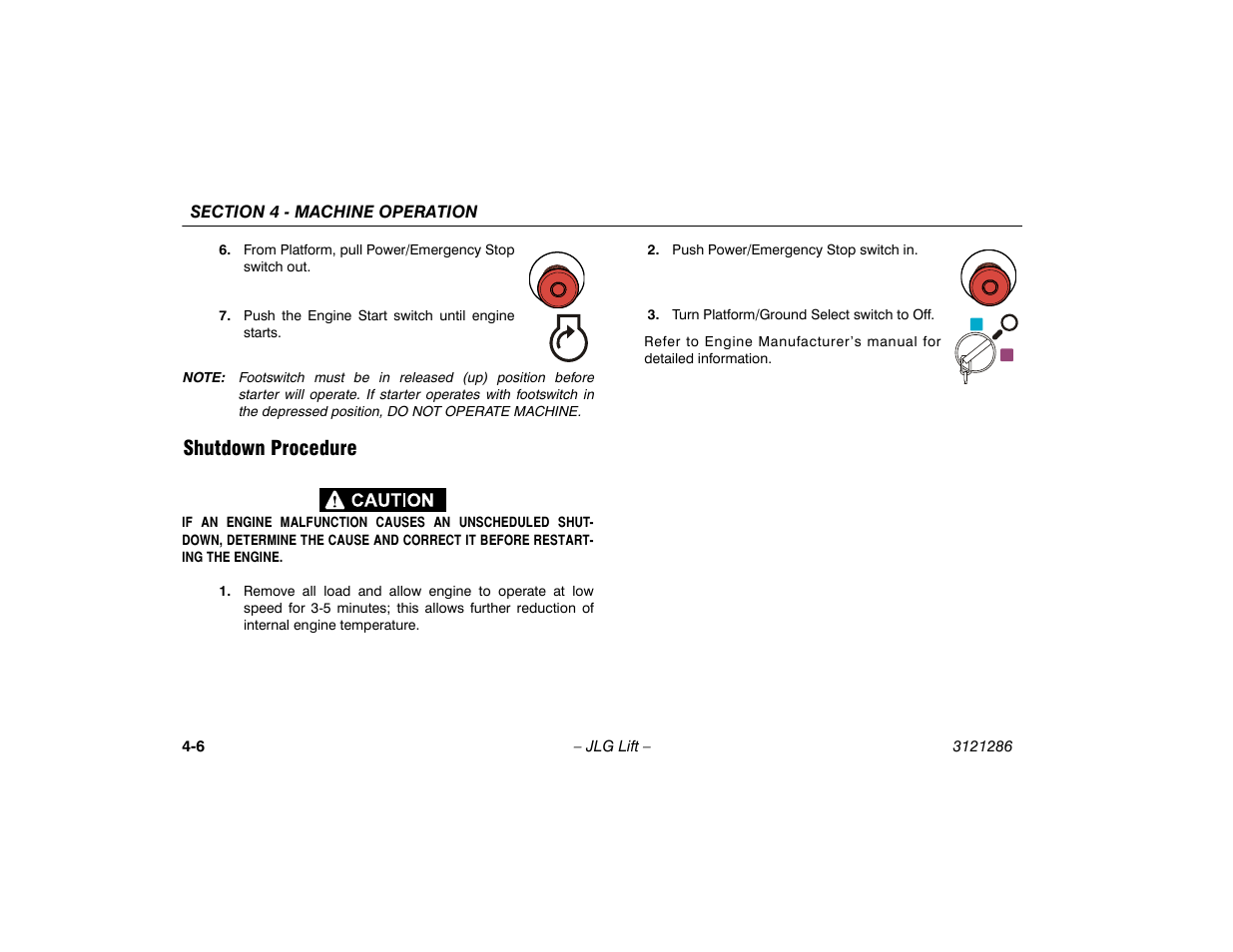 Shutdown procedure, Shutdown procedure -6 | JLG 24RS Operator Manual User Manual | Page 50 / 94