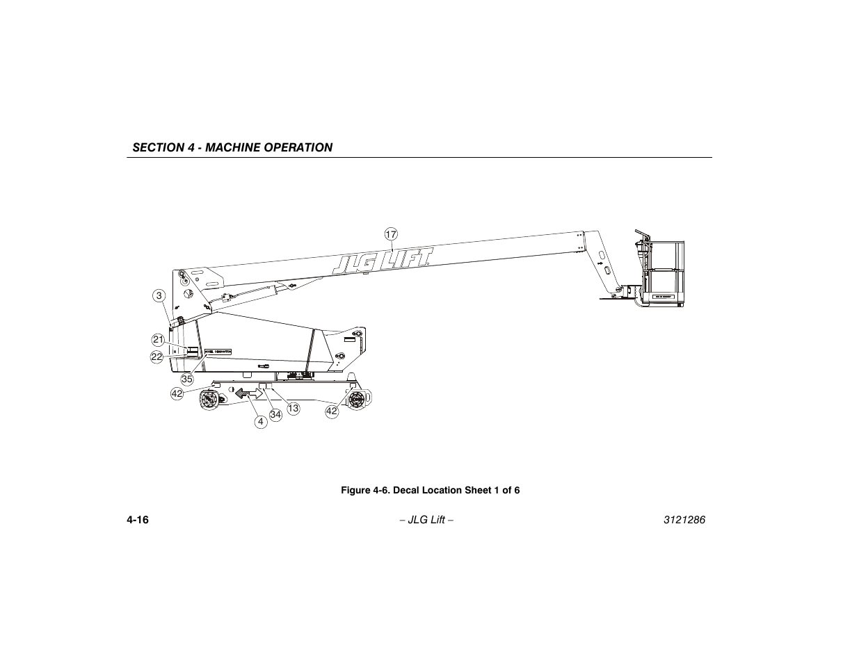 Decal location sheet 1 of 6 -16 | JLG 24RS Operator Manual User Manual | Page 60 / 94