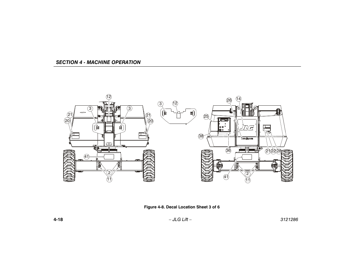 Decal location sheet 3 of 6 -18 | JLG 24RS Operator Manual User Manual | Page 62 / 94